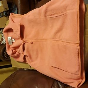 Large Pink fleece zip up vest NWOT